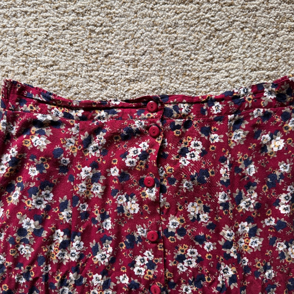 Vintage Y2K Sag Harbor Floral Midi Skirt Size M Church Boho Fairy Cottagecore - Picture 2 of 9